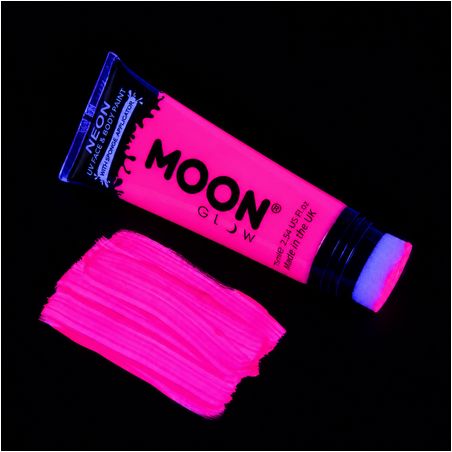 Maquillage fluo UV avec applicateur éponge - 75 ml - Rose